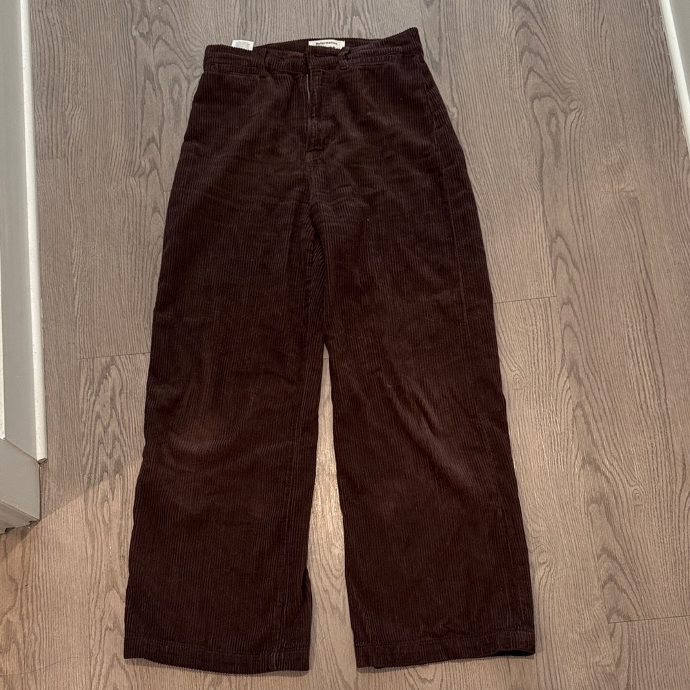 Reformation Brown Corduroy Wide Leg Pants